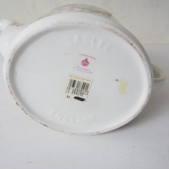 Made in England "VICTORIA'S SECRET" Vintage 90's Teapot Earthenware Pink Roses - Picture 5 of 7